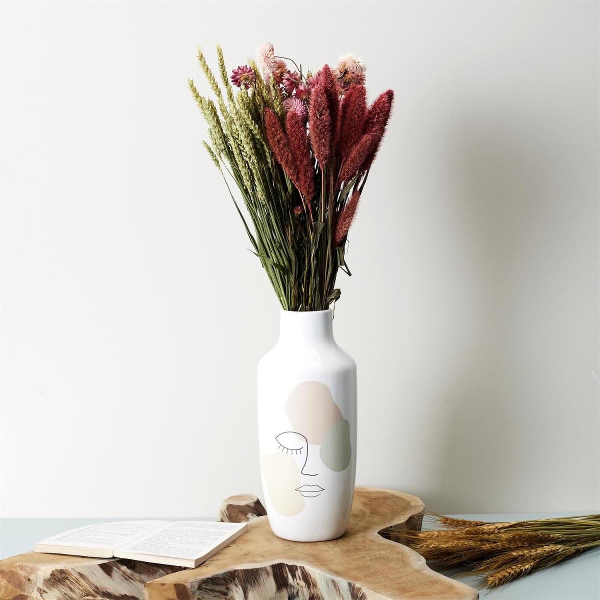 Voir la diapositive 3 : The Home Deco Factory Vase Déco en Céramique  Poésie  29cm Blanc