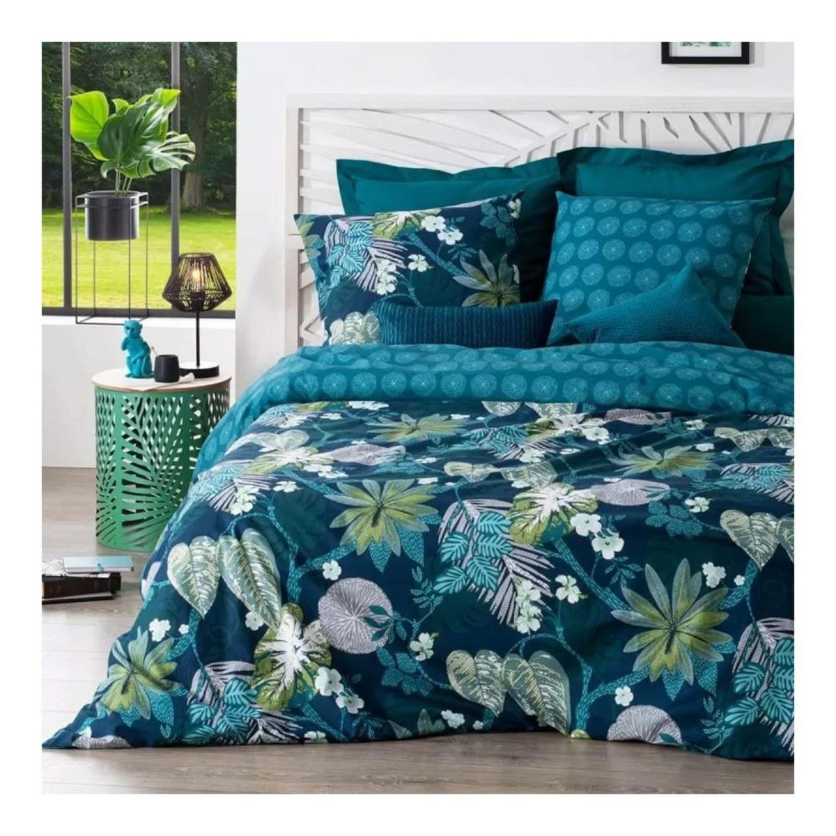 ATMOSPHERA Housse de couette 240x220 Gembur + 2 taies coton percale 80 fils