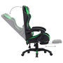 Voir la diapositive 4 : VIDAXL Fauteuil de jeux video avec repose-pied Vert et noir Similicuir