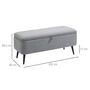 Voir la diapositive 3 : HOMCOM Banc coffre de rangement 2 en 1 dim. 102L x 40l x 39H cm piètement acier noir tissu gris