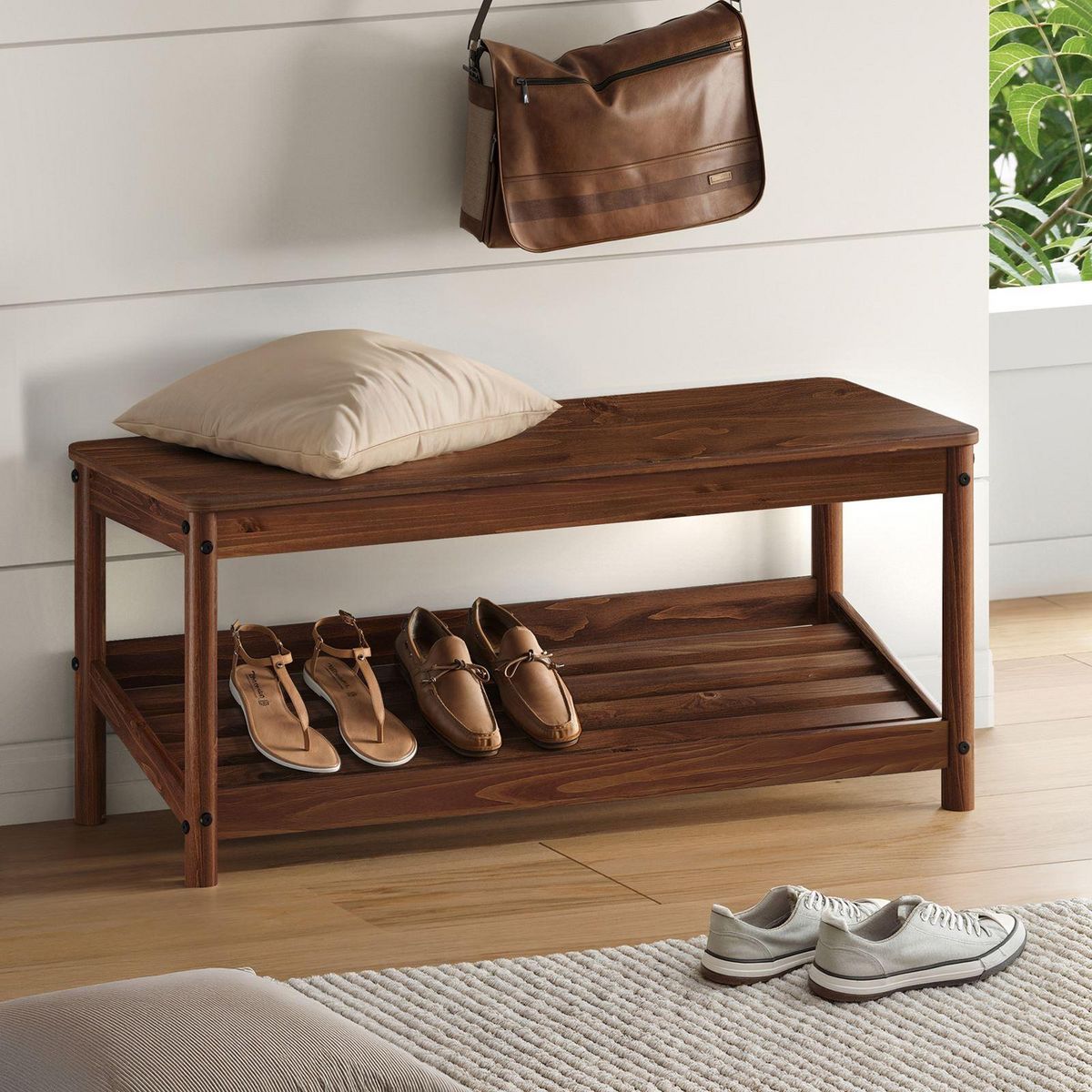 IDIMEX Banc à chaussures APOANA L 110 cm en bois massif