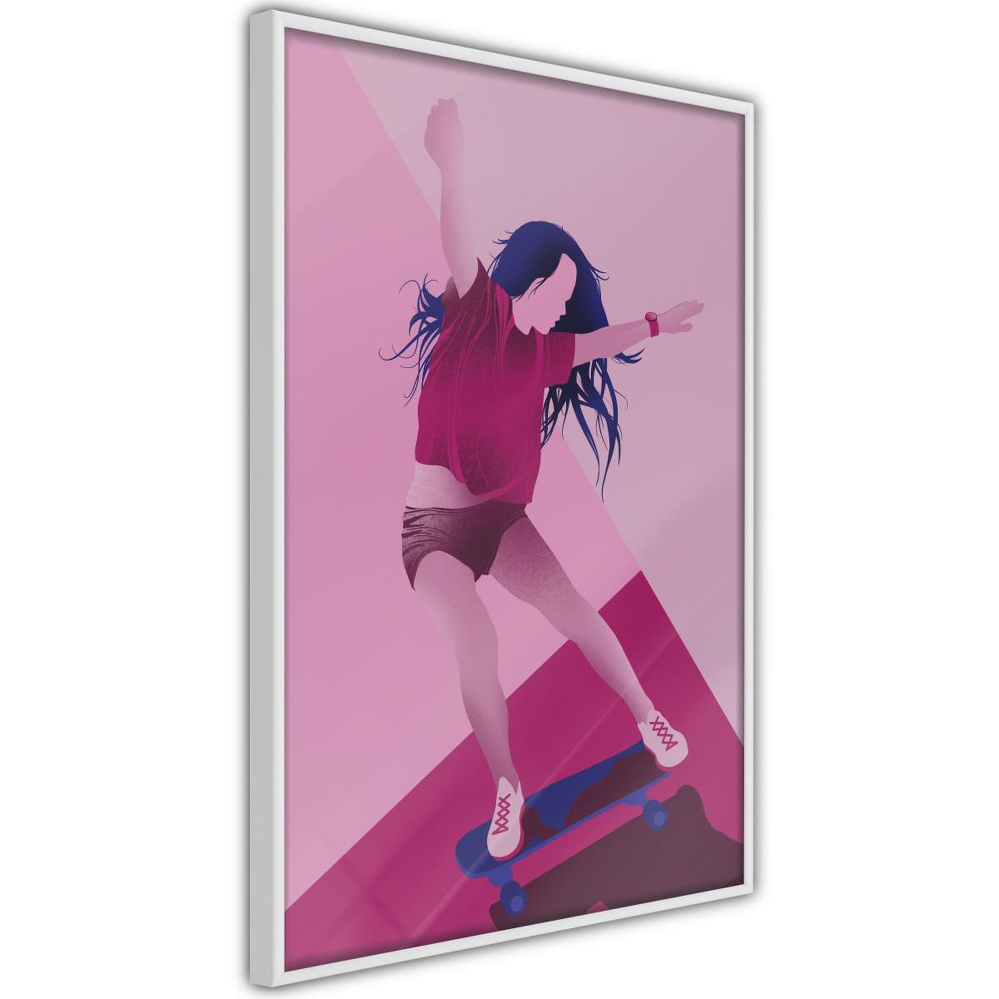 Paris Prix Affiche Murale Encadrée  Girl on a Skateboard