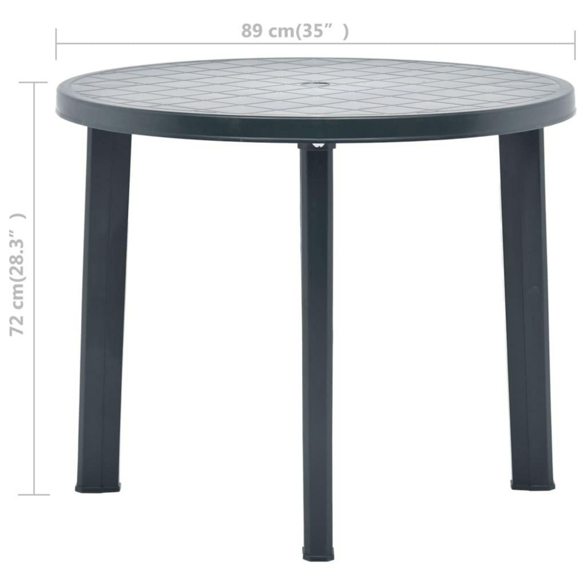 VIDAXL Table de jardin Vert 89 cm Plastique