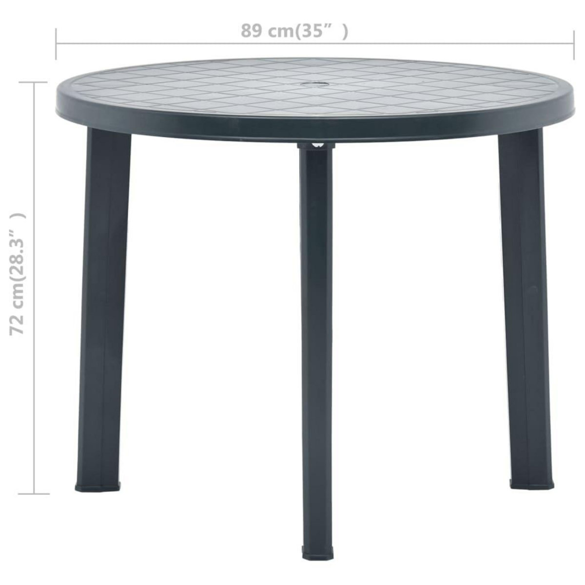 VIDAXL Table de jardin Vert 89 cm Plastique