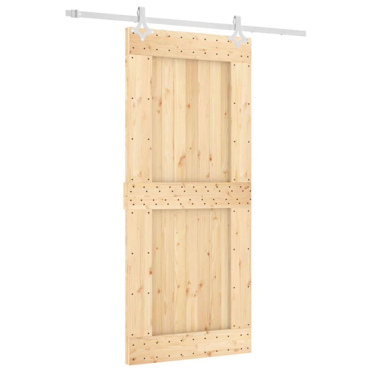 VIDAXL Porte coulissante et kit de quincaillerie 90x210 cm pin massif