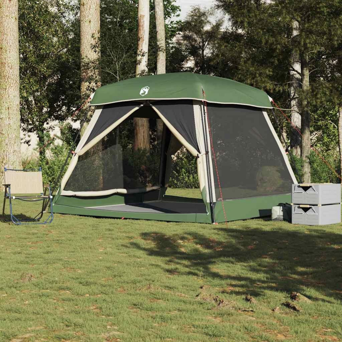 VIDAXL Tente de cabine familiale 6 personnes vert impermeable