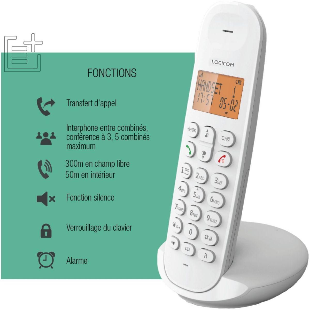 Logicom Téléphone sans fil Iloa Solo Blanc