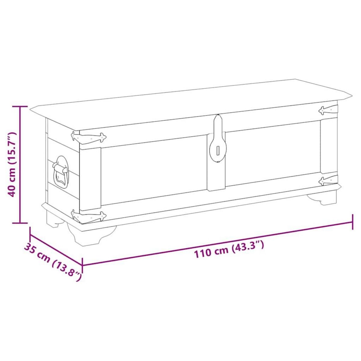VIDAXL Coffre de rangement Bois de manguier brut