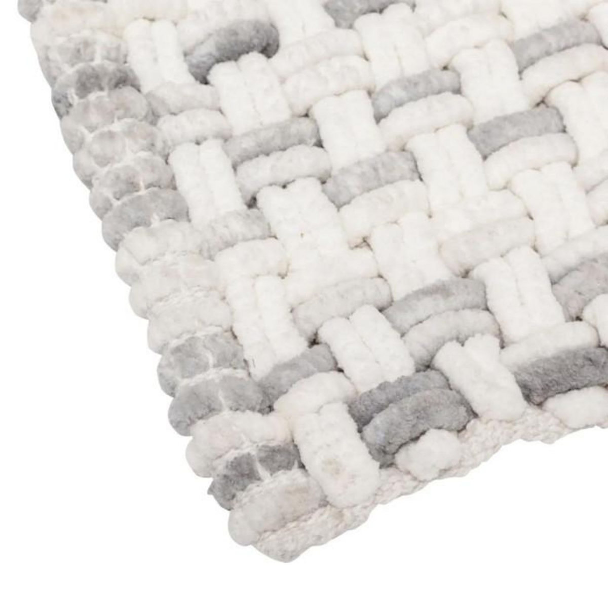 FIVE Tapis de Bain Tressé en Coton  Dégradé  50x75cm Gris
