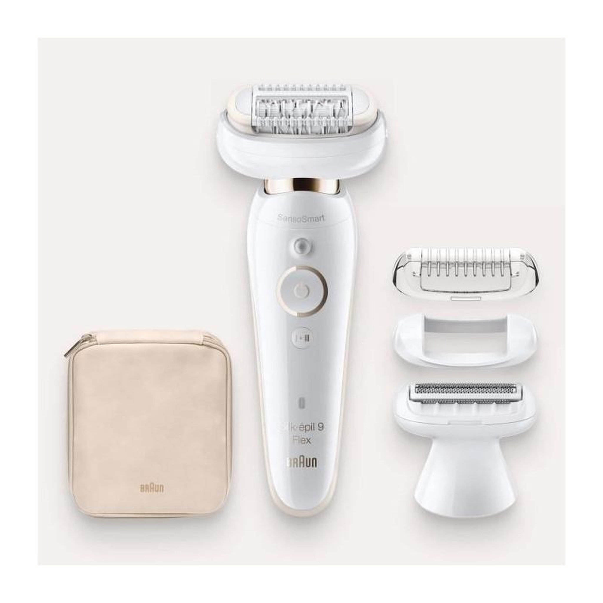 Voir la diapositive 5 : BRAUN Braun Silk-epil 9 Flex 9-002 Epilateur electrique pour femme - Tete flexible - Micro-grip 40 pincettes - SensoSmart - Blanc/Dore