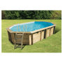 Voir la diapositive 2 : UBBINK Piscine enterrée bois octogonale - 400X610x130cm - Liner Bleu -OCEA 