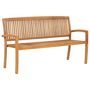 Voir la diapositive 2 : VIDAXL Banc de jardin empilable et coussin 159 cm Bois de teck massif