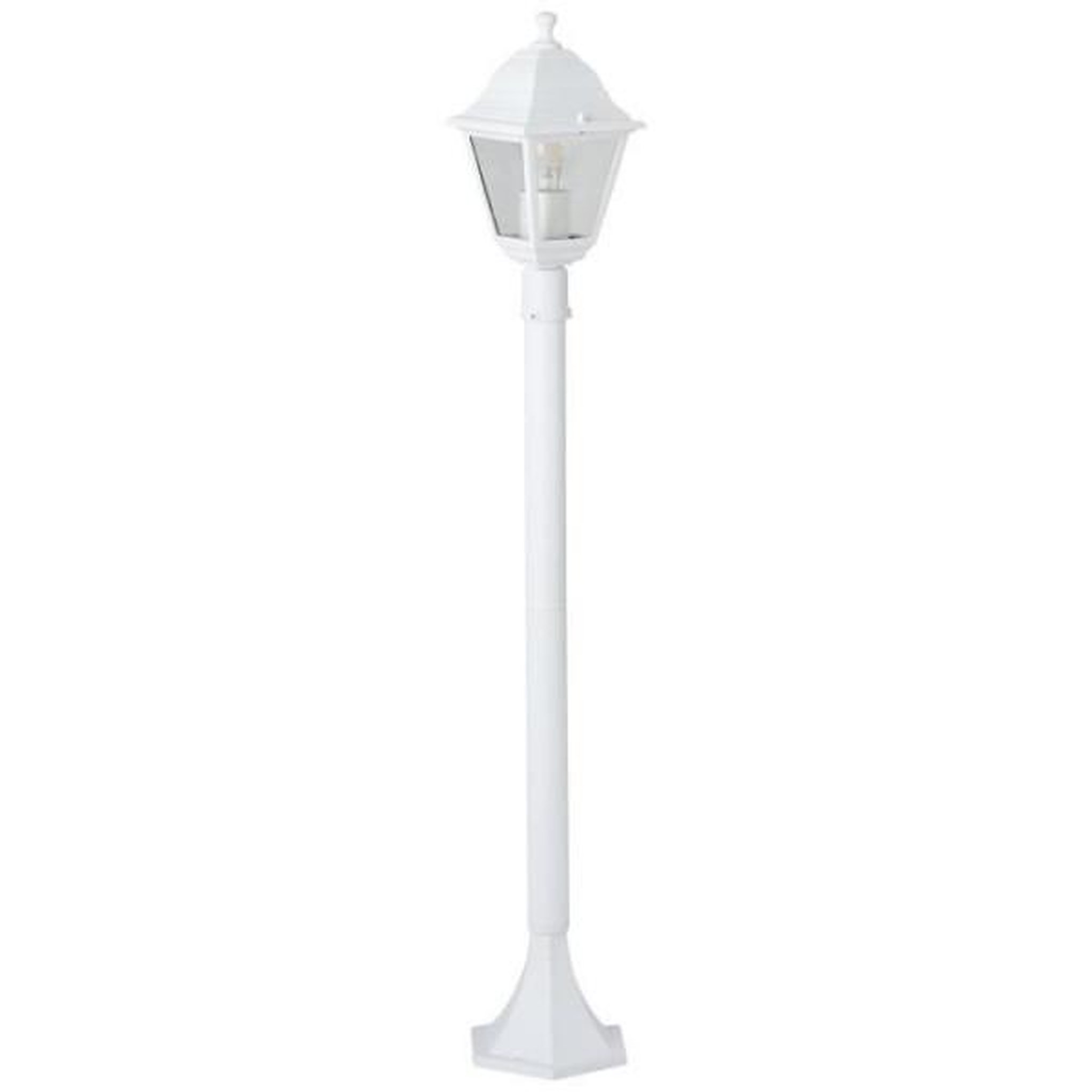 Voir la diapositive 2 : BRILLIANT Lampadaire extérieur - BRILLIANT - NISSIE - Blanc - Métal/Verre - 1xE27 60W - IP44