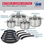 Voir la diapositive 2 : ELO Ensemble de 4 Poêles de cuisson 20, 24, 28 et 32 cm et 4 faitouts 14, 16, 20 et 24 cm Elo Prima Brillant