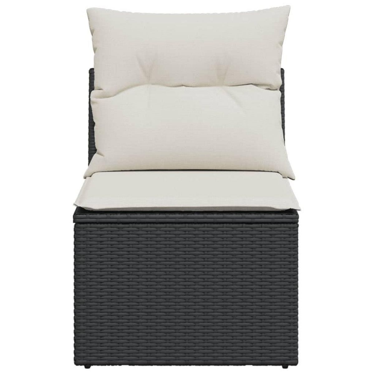 VIDAXL Canape de jardin sans accoudoirs coussins noir resine tressee