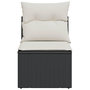 Voir la diapositive 4 : VIDAXL Canape de jardin sans accoudoirs coussins noir resine tressee