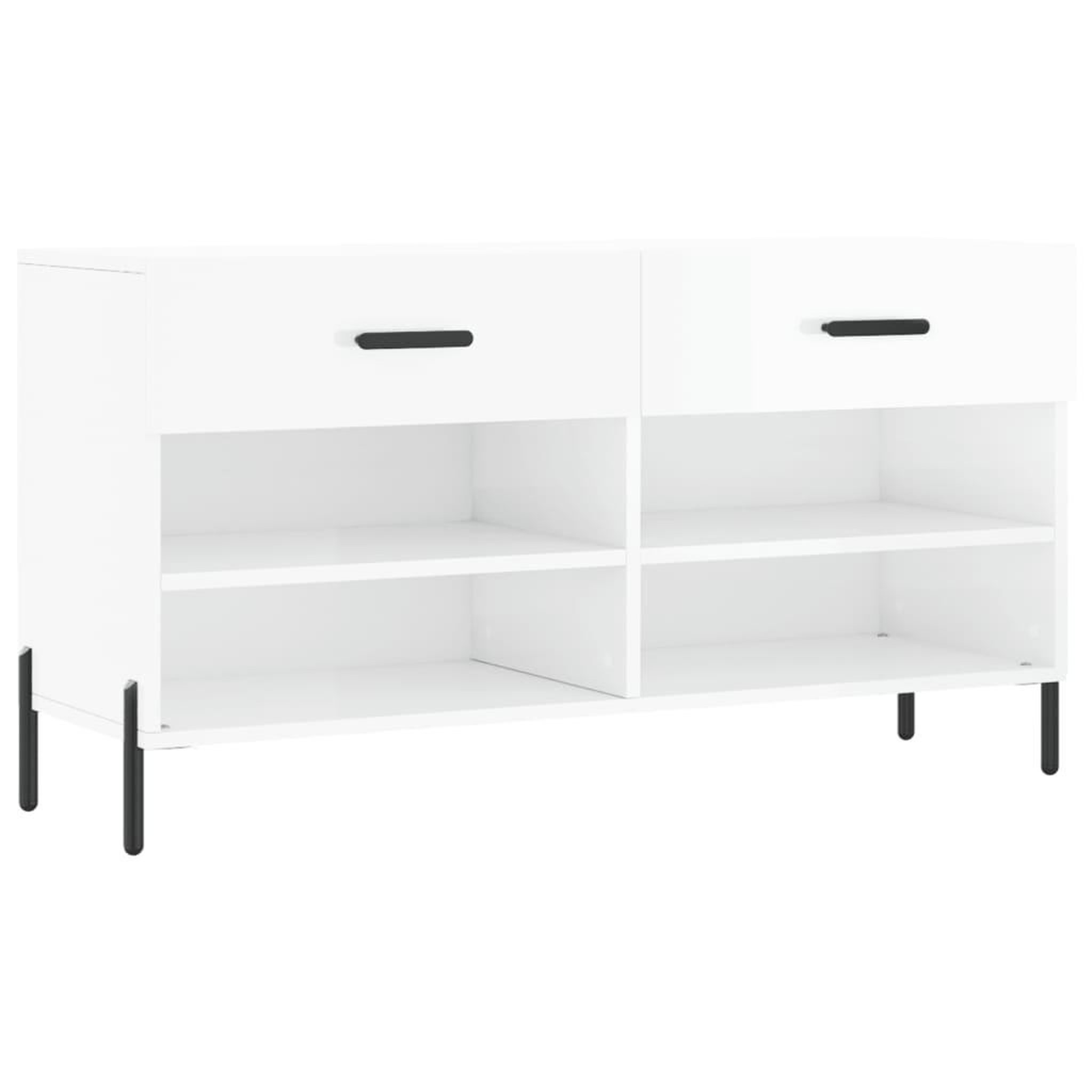 Voir la diapositive 2 : VIDAXL Banc a chaussures blanc brillant 102x35x55 cm bois d'ingenierie