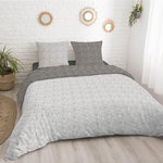 ACTUEL Parure housse de couette en coton 57 fils SAMBA. Coloris disponibles : Gris
