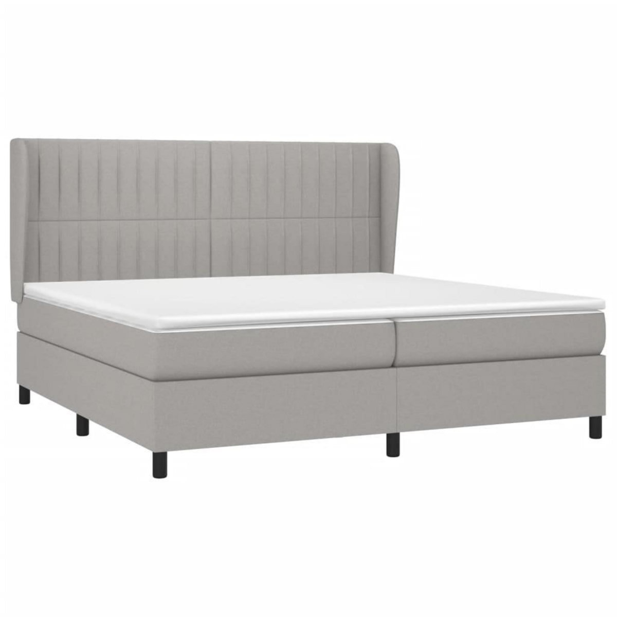 VIDAXL Sommier a lattes de lit avec matelas Gris clair 200x200cm Tissu