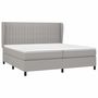 Voir la diapositive 3 : VIDAXL Sommier a lattes de lit avec matelas Gris clair 200x200cm Tissu