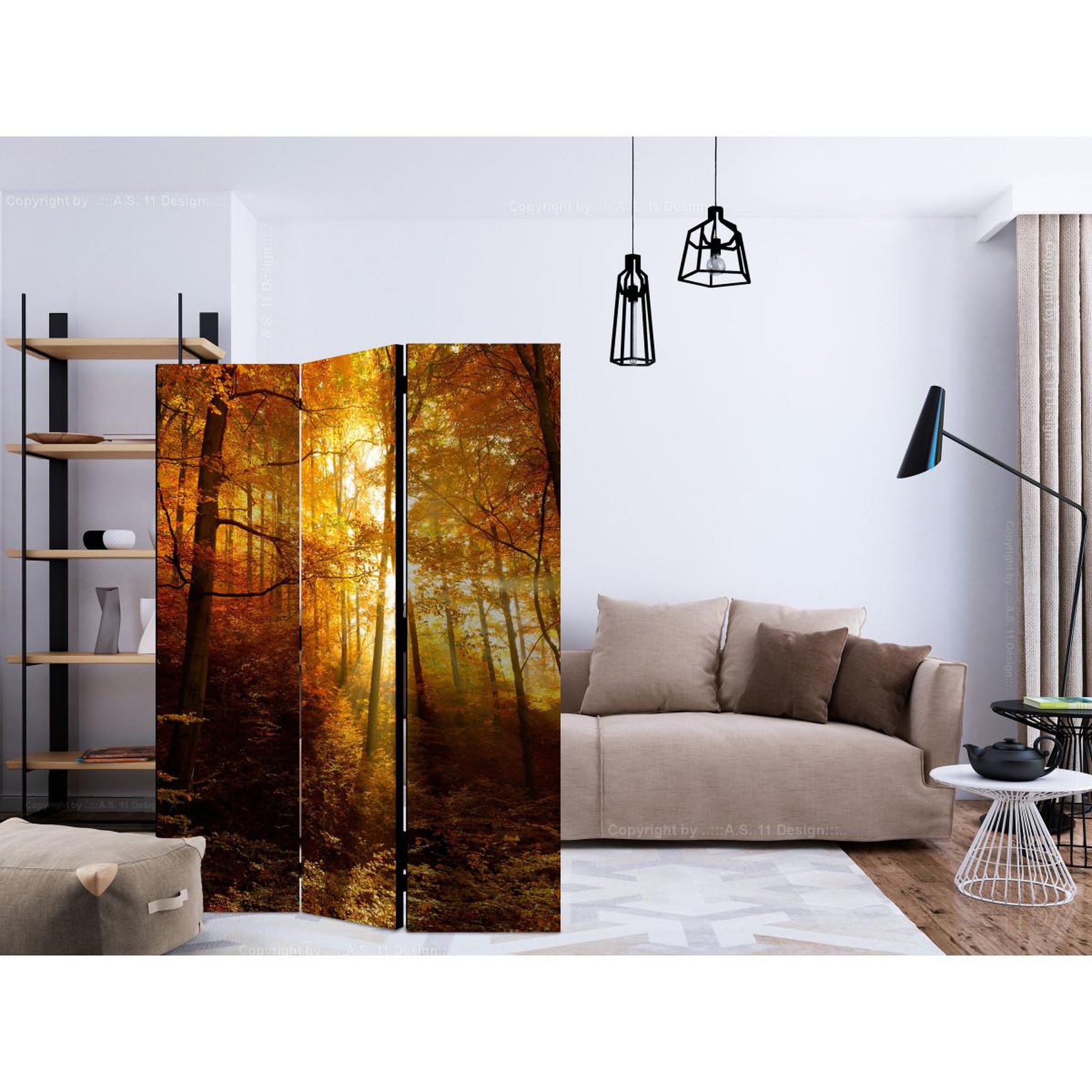 Voir la diapositive 2 : Paris Prix Paravent 3 volets  autumn illumination  135x172cm