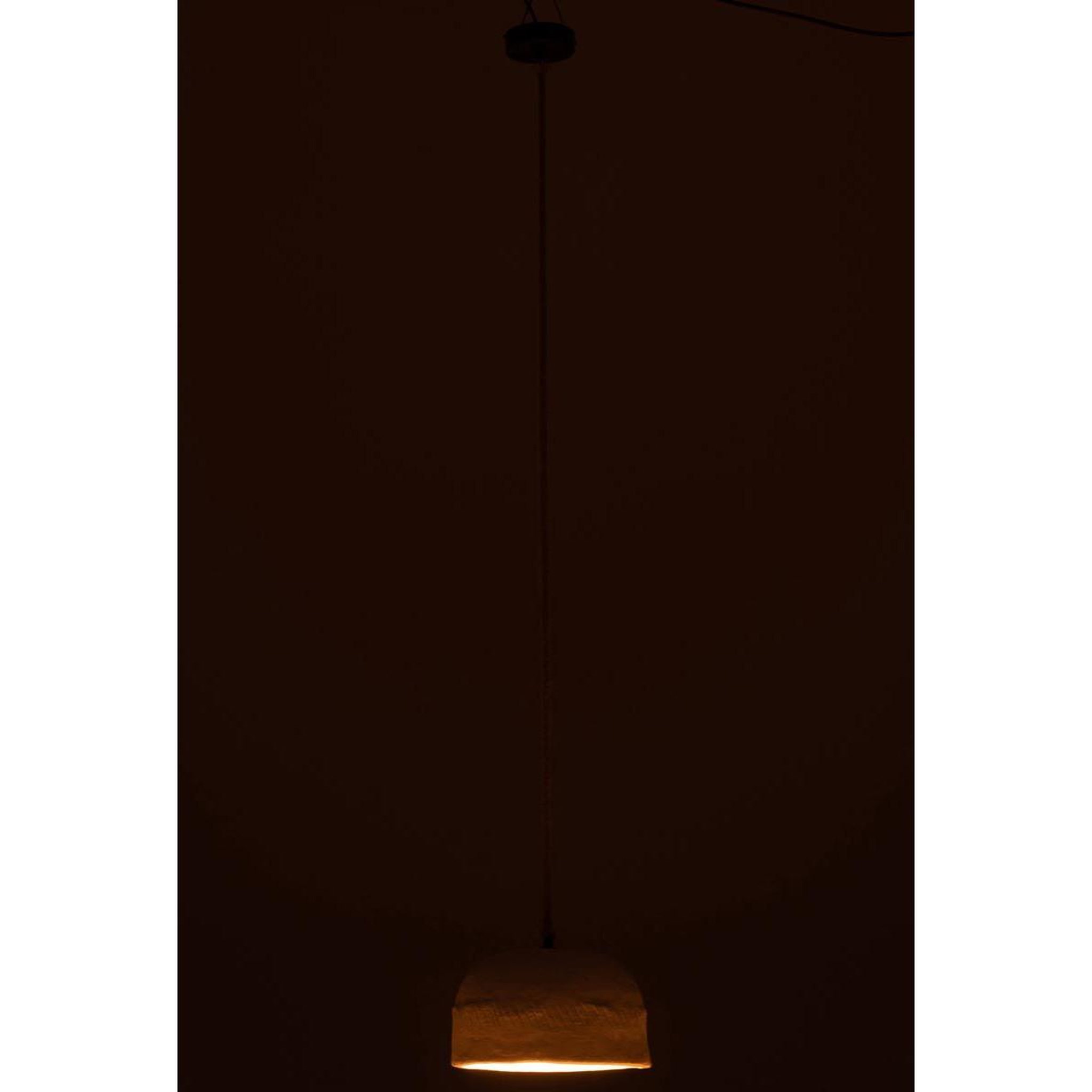 Voir la diapositive 3 : J-LINE Lampe suspension papier mâché  bali  30cm blanc