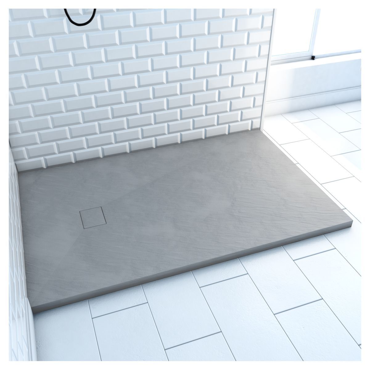 Aurlane Receveur pour douche à l'italienne extra plat aspect ardoise gris 80x120 cm - STONE 2