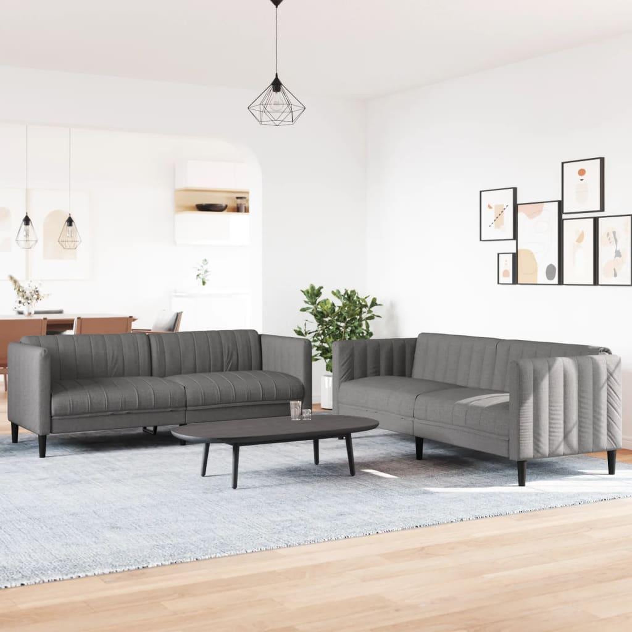 Voir la diapositive 3 : VIDAXL Ensemble de canapes 2 pcs taupe tissu