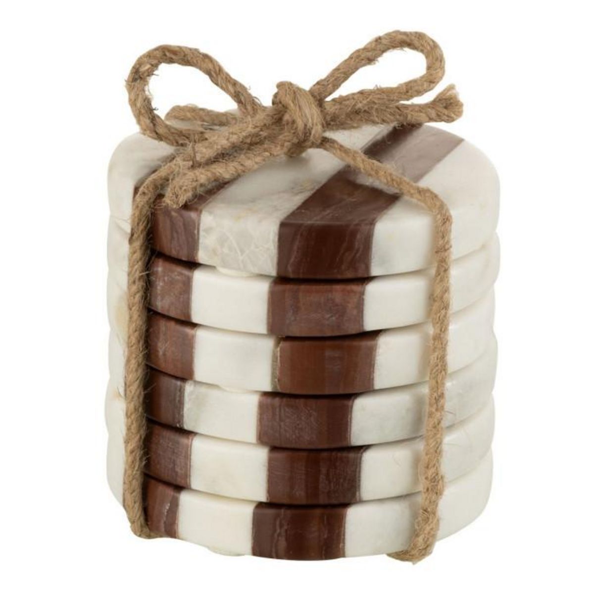 Paris Prix Lot de 6 Dessous de Verre Marbre  Streepy  10cm Marron