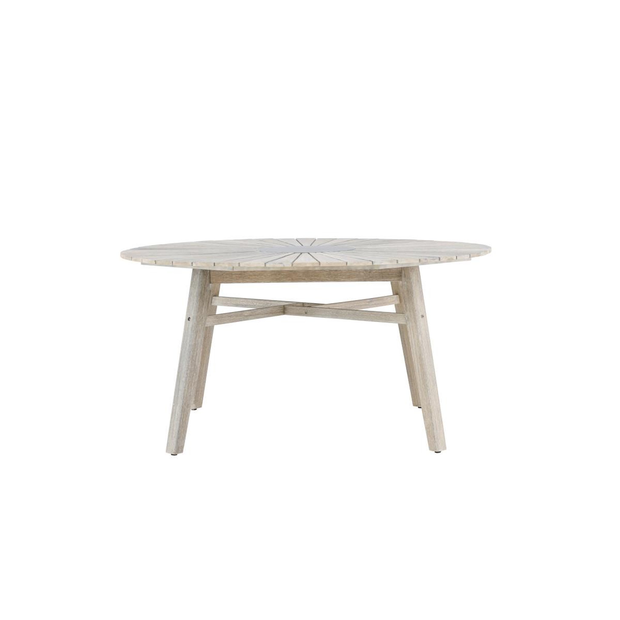 Voir la diapositive 5 : Paris Prix Table de jardin ronde en acacia  rives  150cm blanc