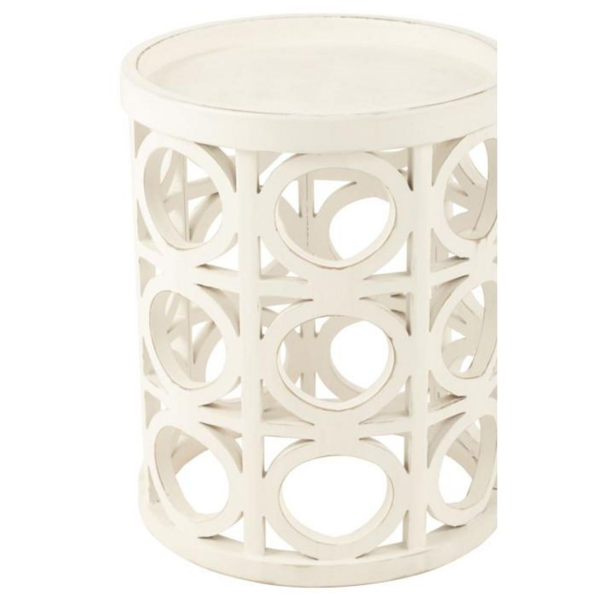 Paris Prix Table d'Appoint Sculptée  Charity  50cm Blanc