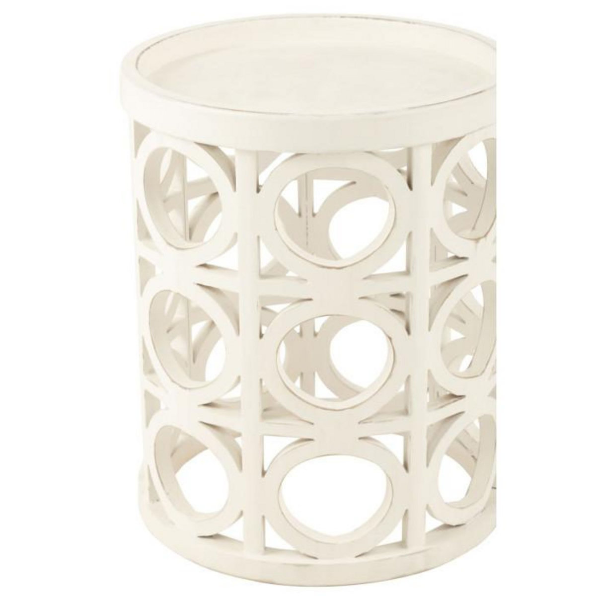 Paris Prix Table d'Appoint Sculptée  Charity  50cm Blanc