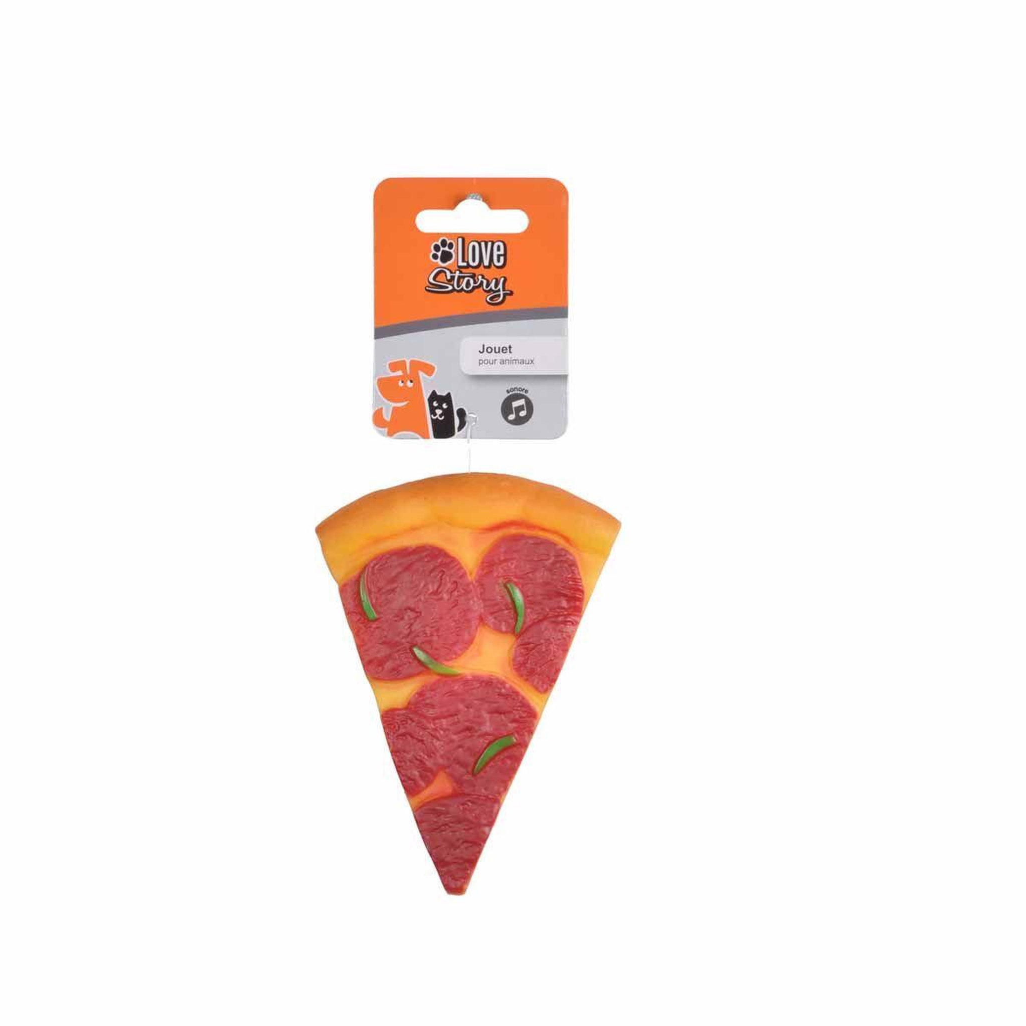 Voir la diapositive 2 : LOVE STORY Jouet pour chien  pizza  15cm rouge