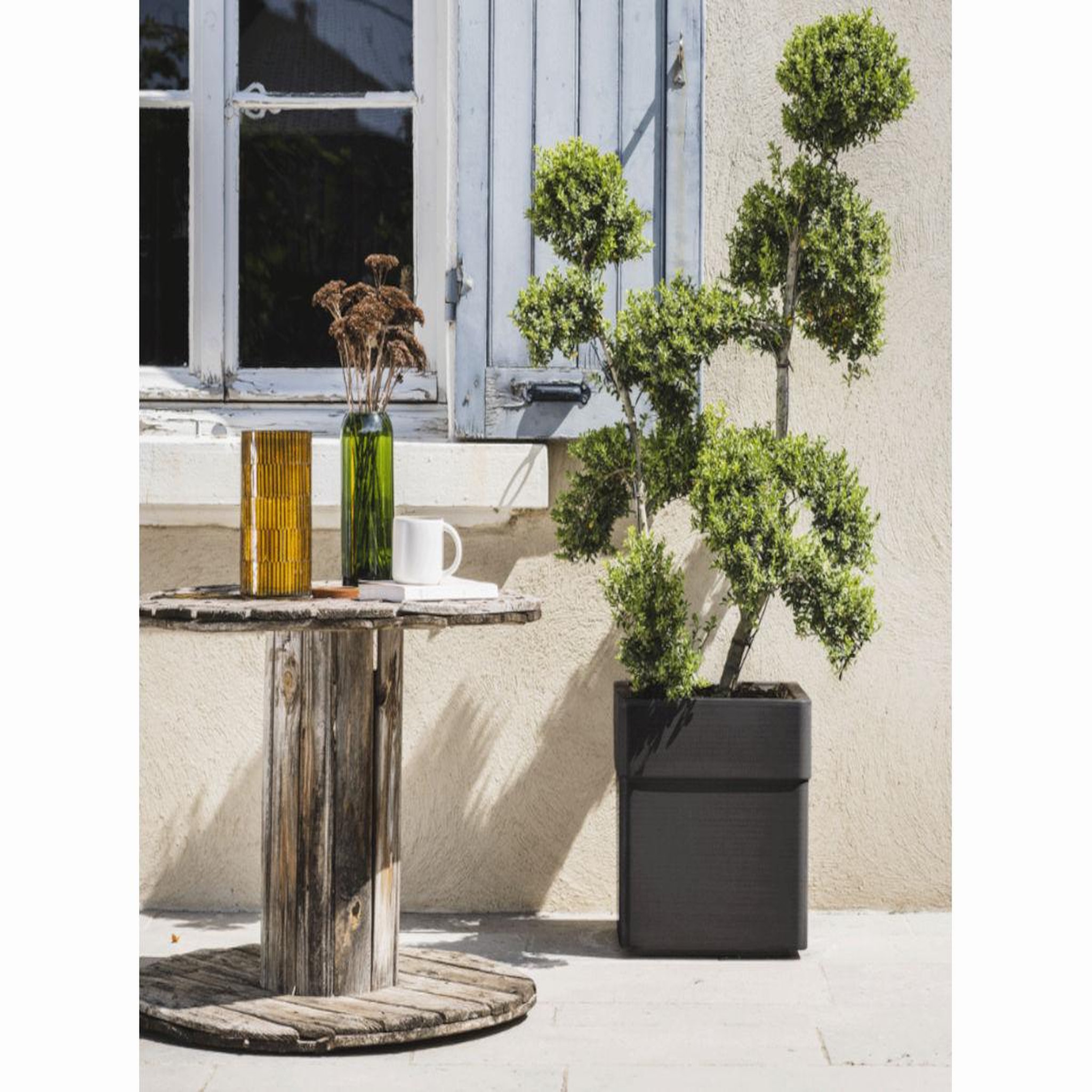 Voir la diapositive 4 : Eda Pot de fleur carré carel gris anthracite 39 x 39 x 39 cm - eda