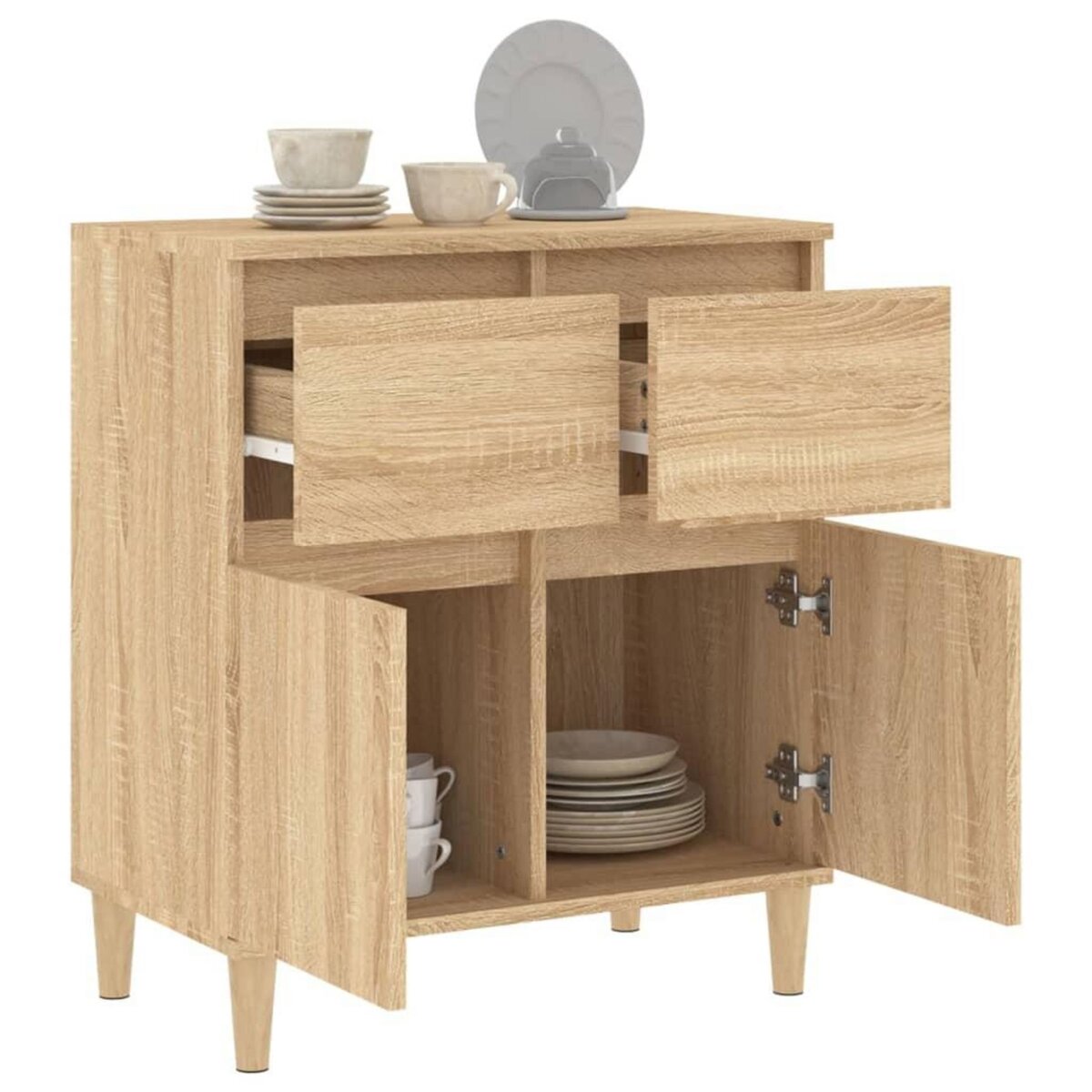 VIDAXL Buffet Chene sonoma 60x35x70 cm Bois d'ingenierie