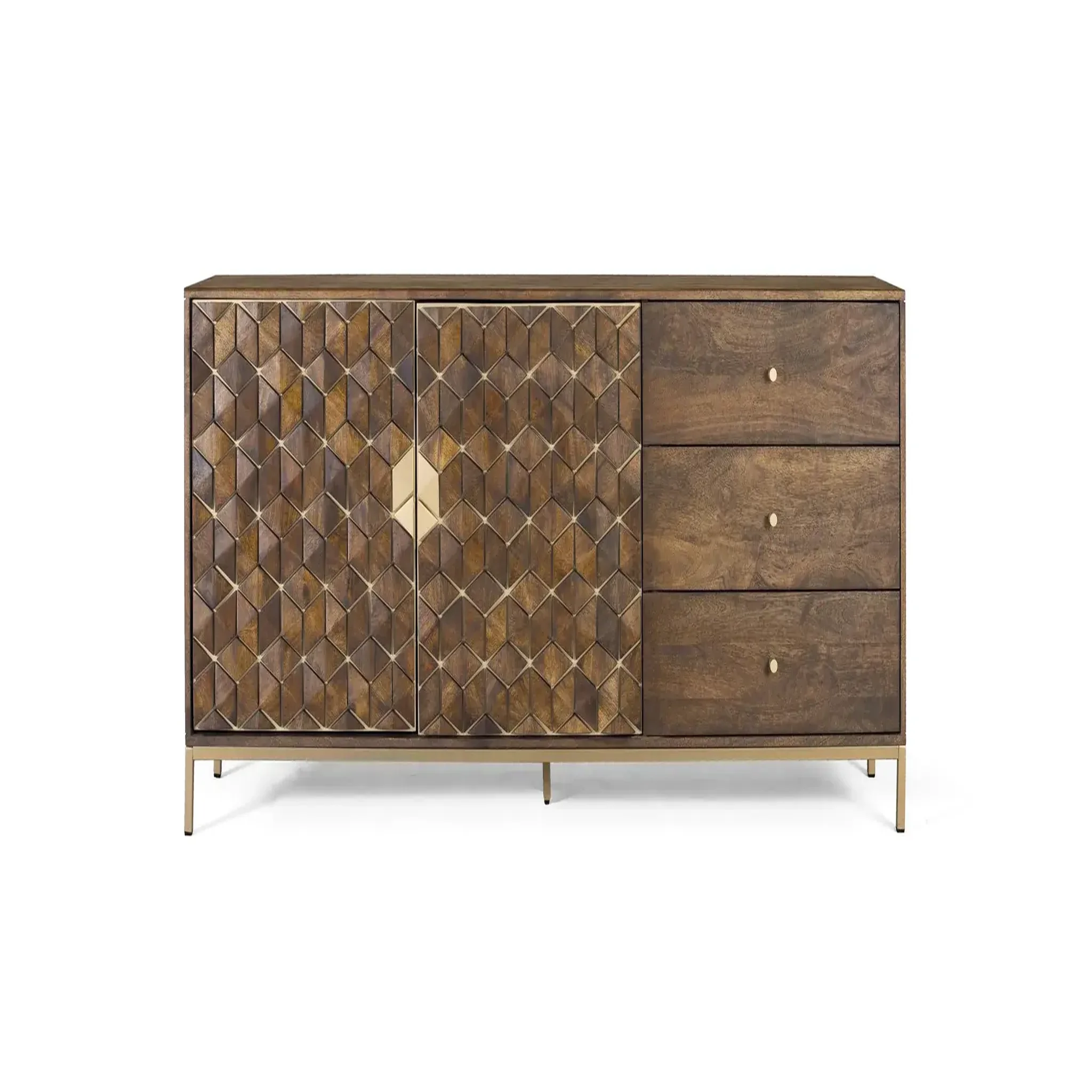 GINER Y COLOMER SL Buffet en bois de manguier 190cm style rustique moderne