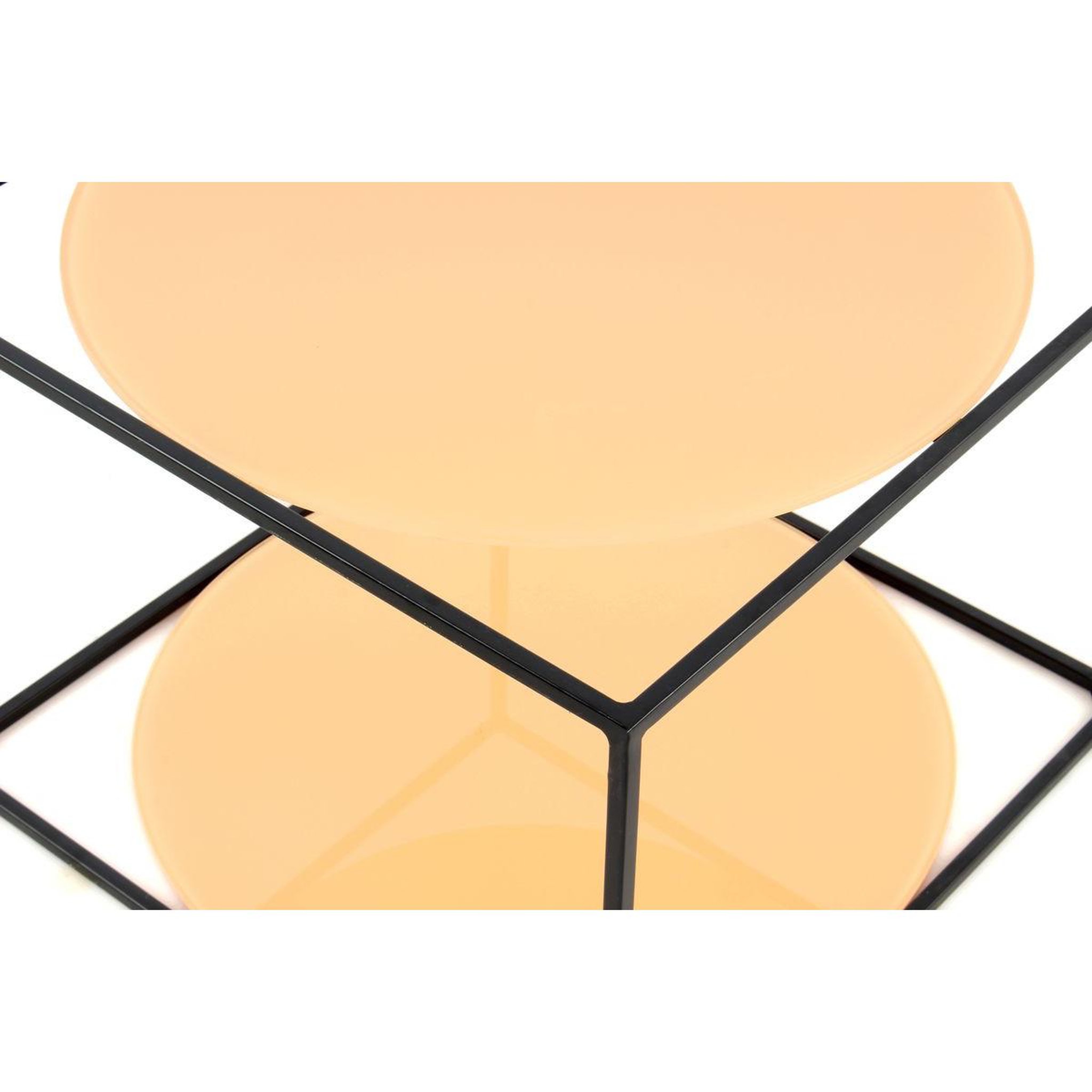 Voir la diapositive 2 : Paris Prix Table d'appoint design  cody  50cm orange & noir