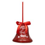 ATMOSPHERA Sujet de Noël Cloche  Joyeuses Fêtes  7cm Rouge