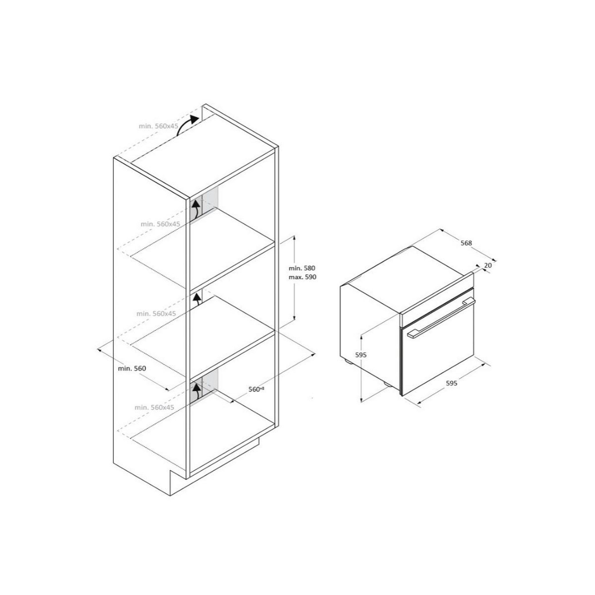 Voir la diapositive 6 : Candy Four intégrable multifonction 78l 60cm pyrolyse - ca6n3b3ytx