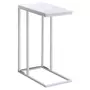 IDIMEX Bout de canapé DEBORA table d'appoint table à café table basse de salon cadre en métal blanc plateau rectangulaire en MDF blanc mat