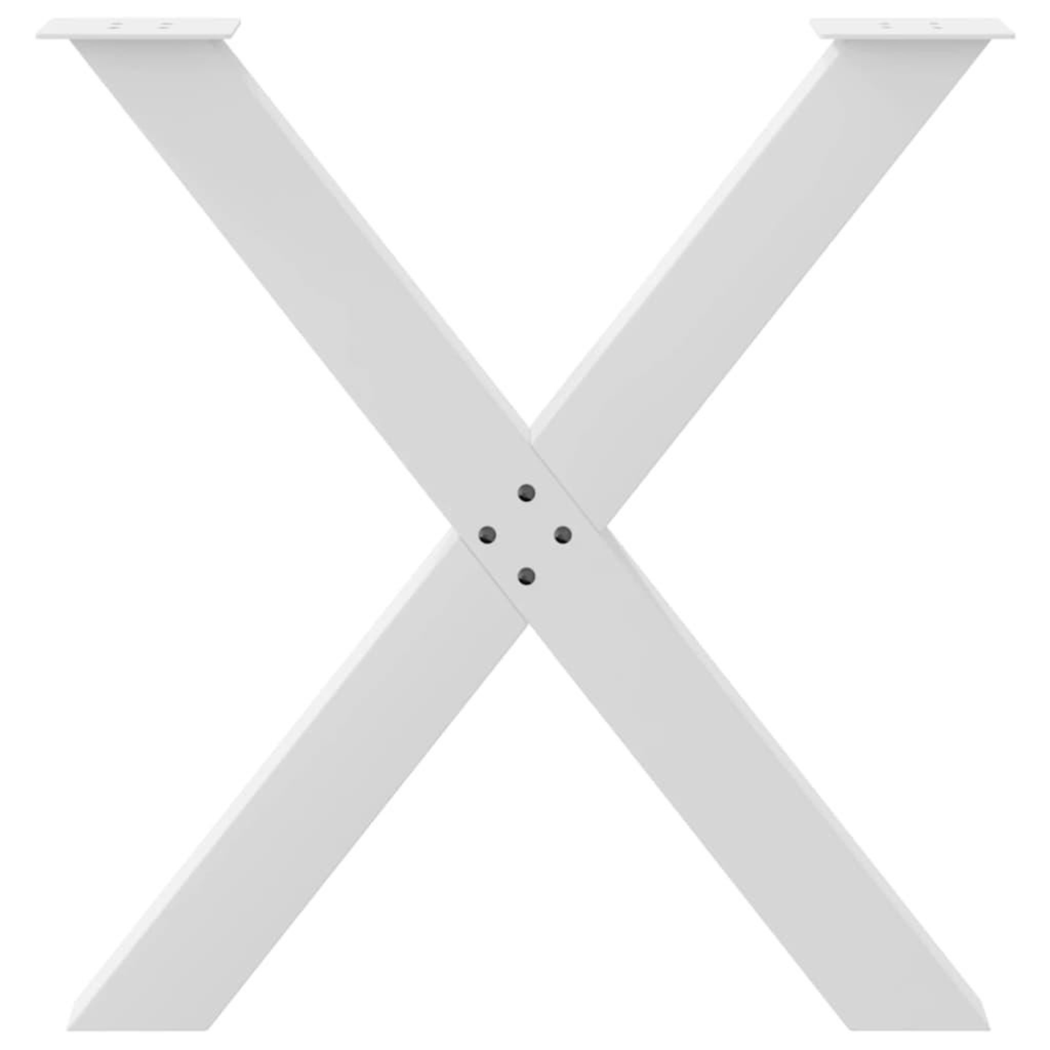 Voir la diapositive 5 : VIDAXL Pieds de table a manger forme de X 2 pcs blanc 70x(72-73) cm