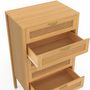 Voir la diapositive 6 : ID MARKET Chiffonnier 5 tiroirs EDHEN 60 cm bois et cannage