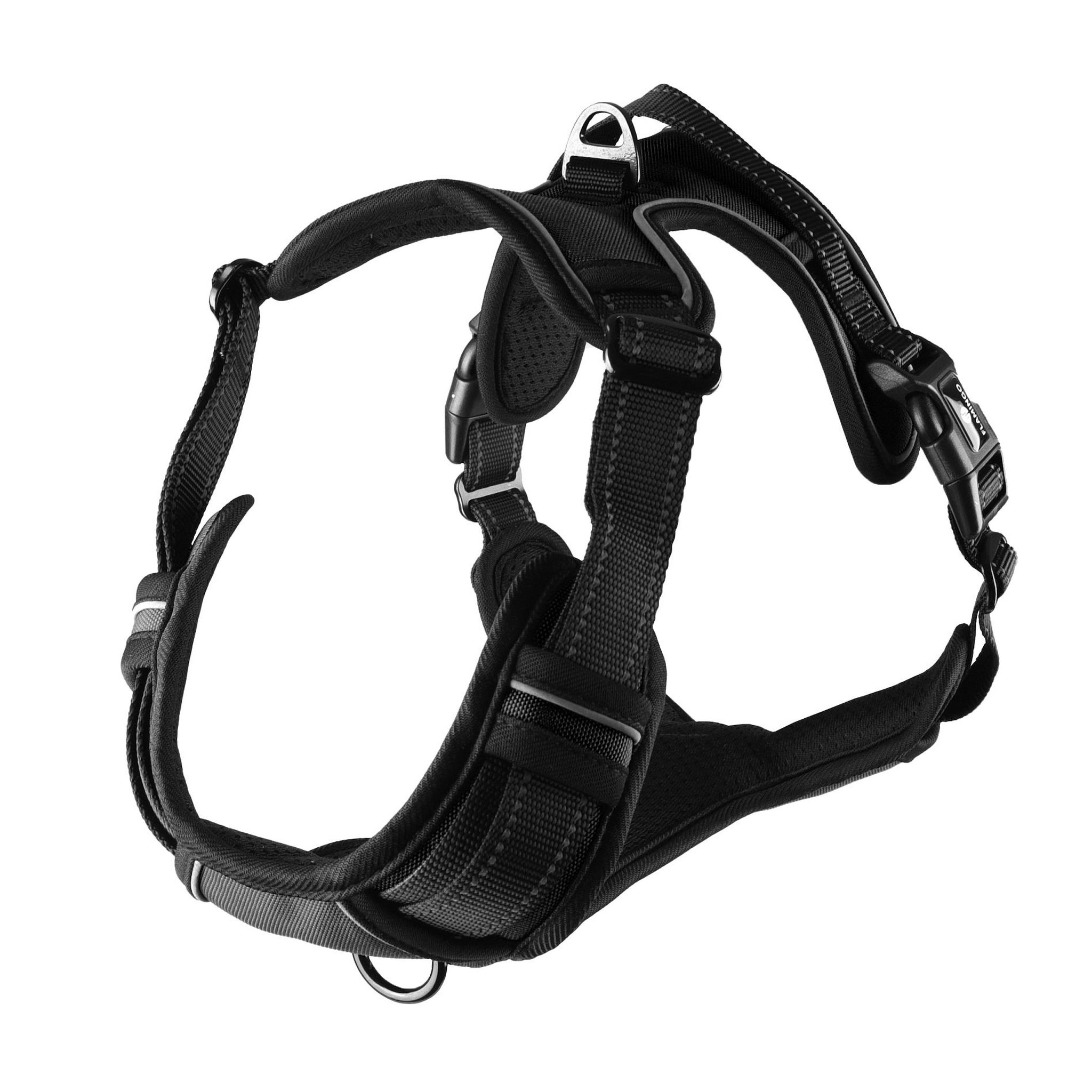 Eden Harnais réglable et réfléchissant pour chien balou. Coloris disponibles : Noir