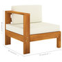 Voir la diapositive 6 : VIDAXL Canape de jardin 3 places et coussins blanc creme Bois d'acacia