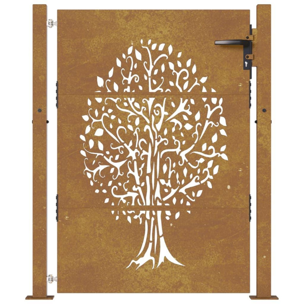 VIDAXL Portail de jardin 105x130 cm acier corten conception de l'arbre