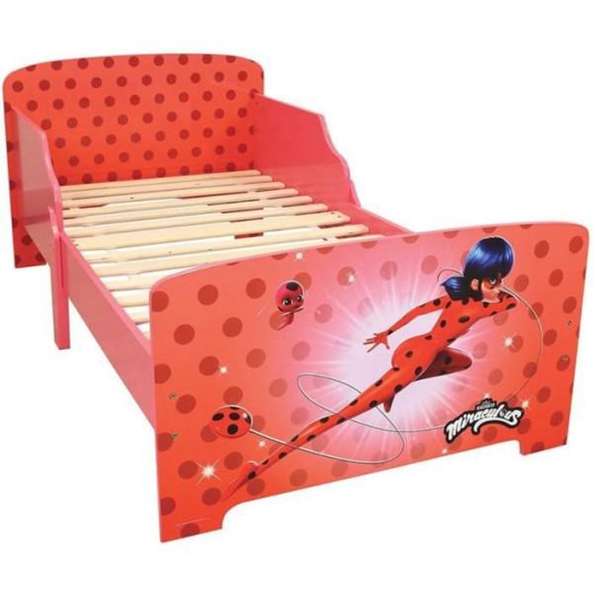 Fun House Fun house miraculous ladybug lit avec sommier a lattes 140x70 cm