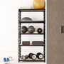 Voir la diapositive 6 : EUROSPEN Etagère de Rangement modulable et polyvalente pour atelier, garage, cave...Charges Lourdes180x90x40cm - Noir