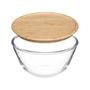 Voir la diapositive 3 : Paris Prix Saladier en Verre  Couvercle Bambou  1L Transparent