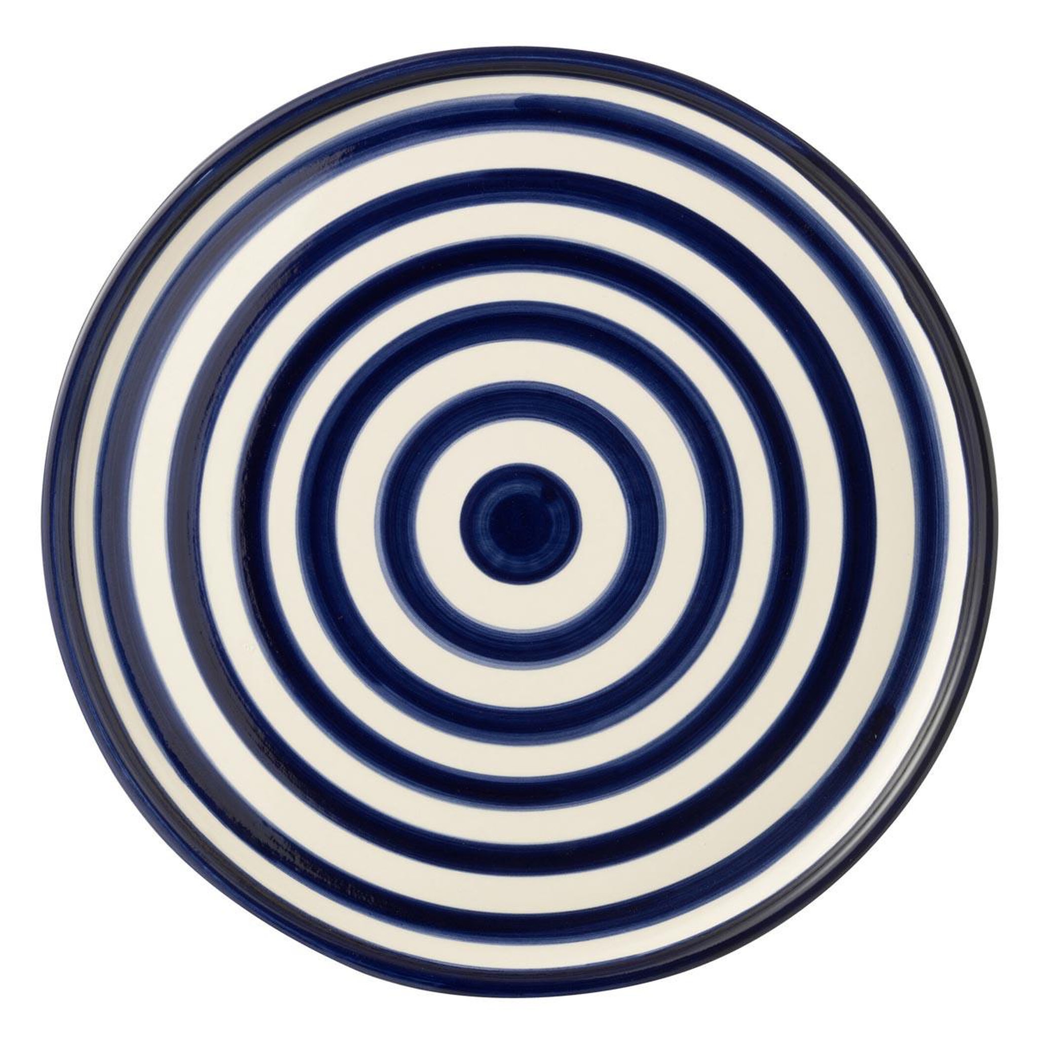 J-LINE Assiette de présentation en céramique  granada rayure  34cm bleu cobalt