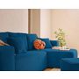 Voir la diapositive 5 : BEST MOBILIER Topaze - canapé d'angle réversible 4 places - convertible avec coffre, tablette et poufs - en velours côtelé